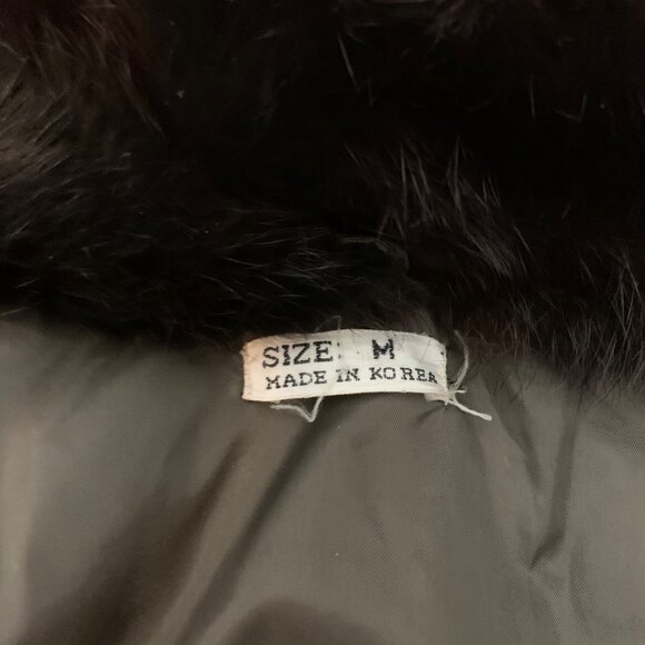VTG 50s 60s Dark Brown 100% Rabbit Fur Coat Open Front Womens SZ M Pockets EUC - Picture 5 of 10
